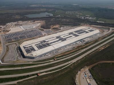 FILE PHOTO: A general view of the Tesla gigafactory in Austin